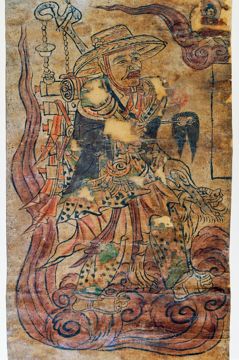 Pelgrim monnik, miniatuur, Dunhuang, Chinese beschaving, 9e eeuw door Chinese School
