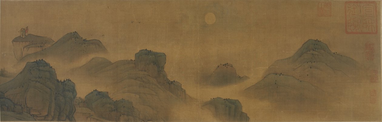Zon en maan over land en zee, Ming of Qing dynastie door Chinese School