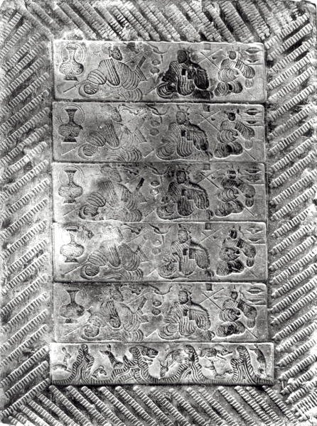 Gestempelde grafsteen, Han-dynastie (206 v.Chr.-220 n.Chr.) door Chinese School Chinese School