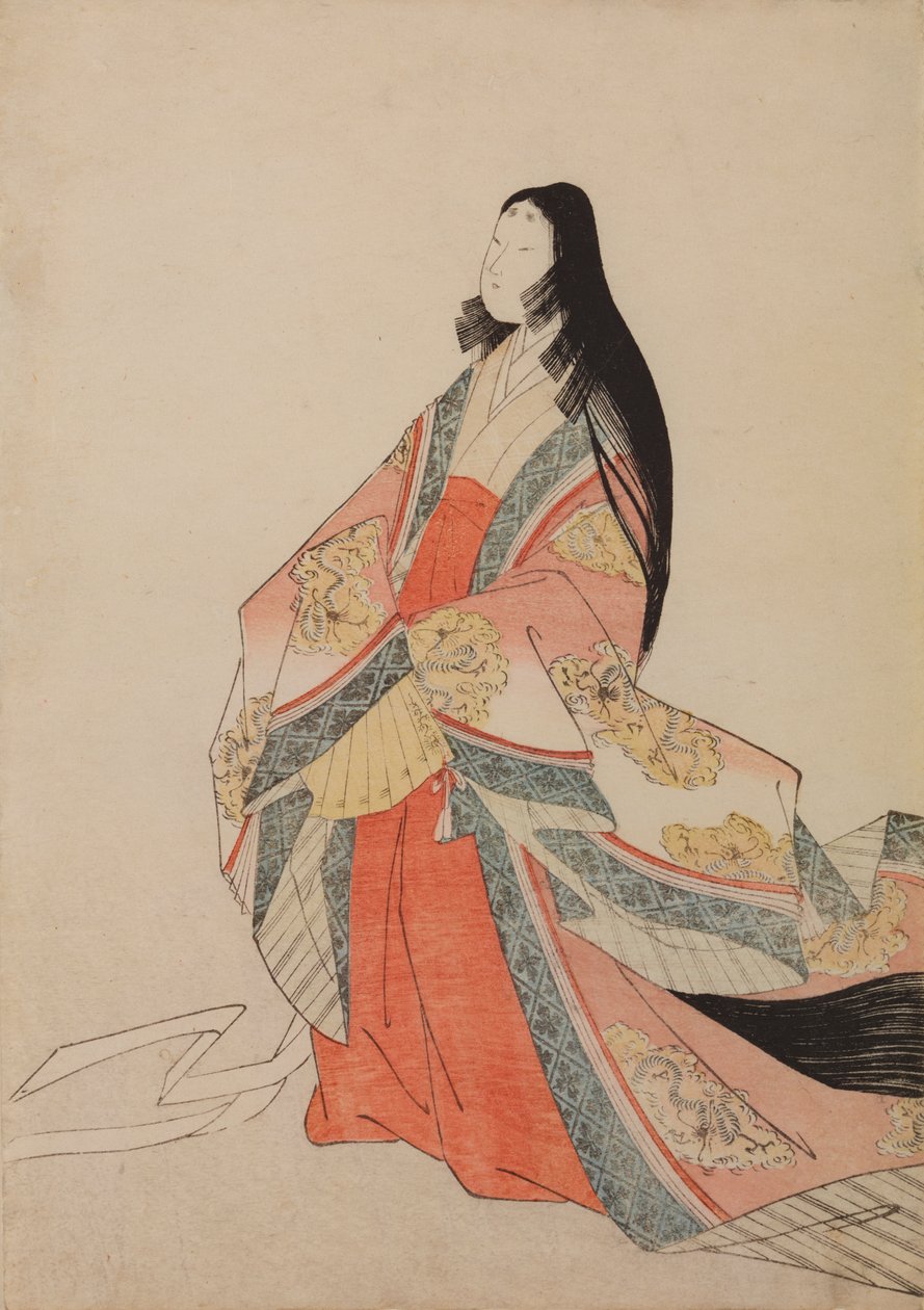 Hofdame, prent uit het album: Zesendertig dichteressen / Nishiki-zuri onna sanju rokkasen e-zukushi door Chobunsai Eishi