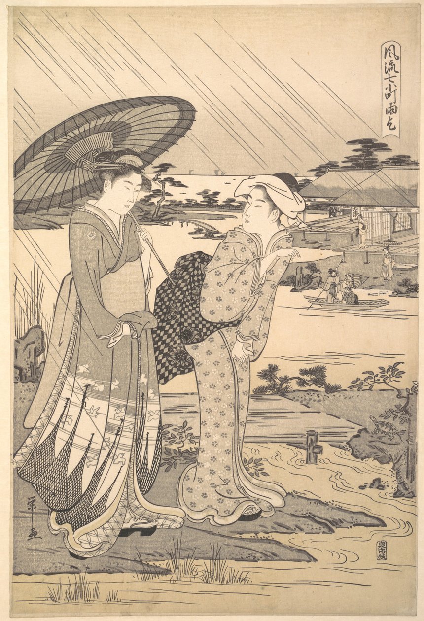 Ono no Komachi bidt om regen door Chobunsai Eishi