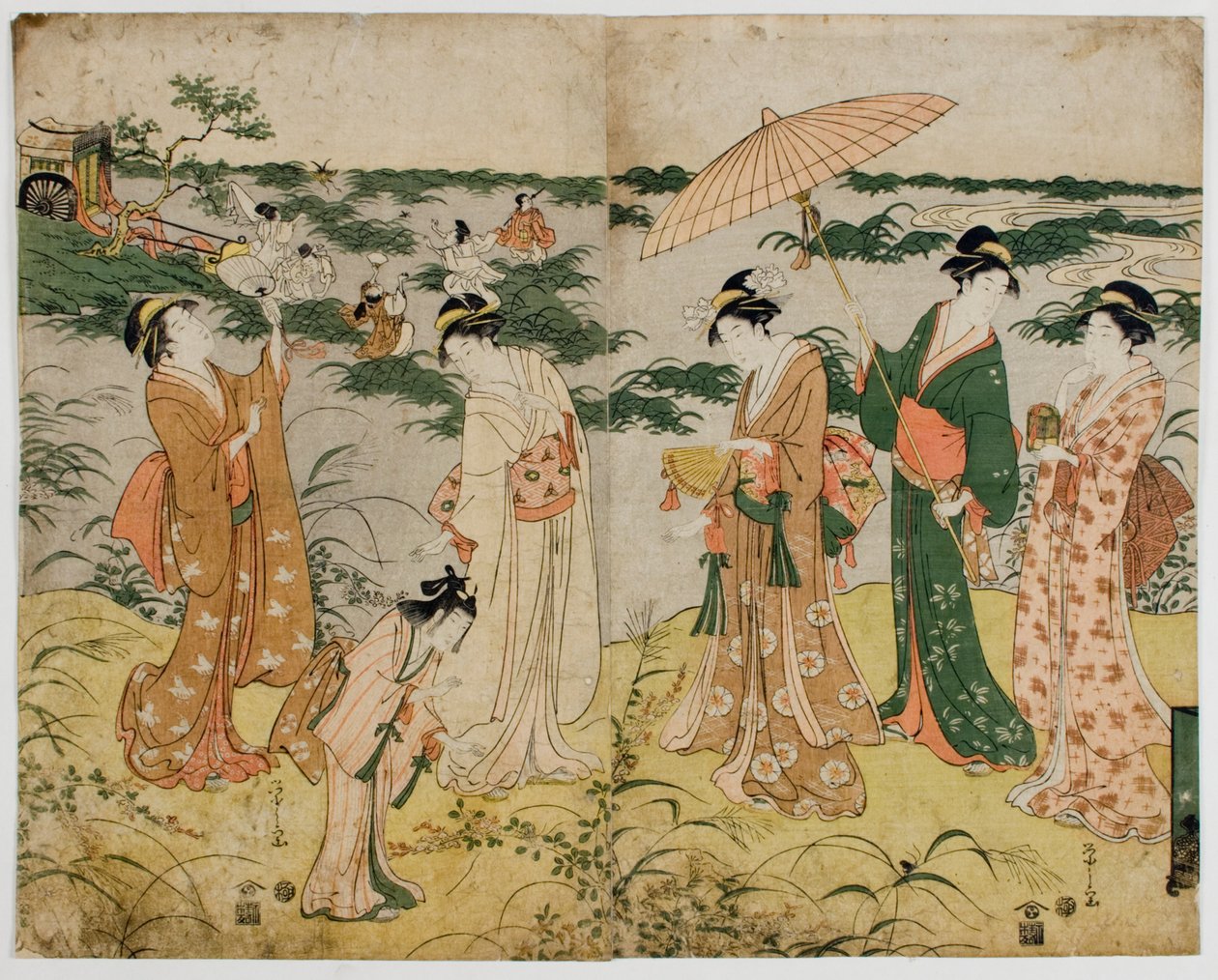 Jacht op vuurvliegjes door Chobunsai Eishi