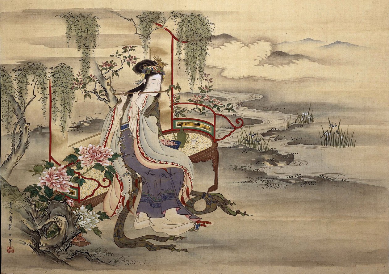 De Chinese schoonheid Yang Guifei, ca 1810-1815 door Chobunsai Eishi