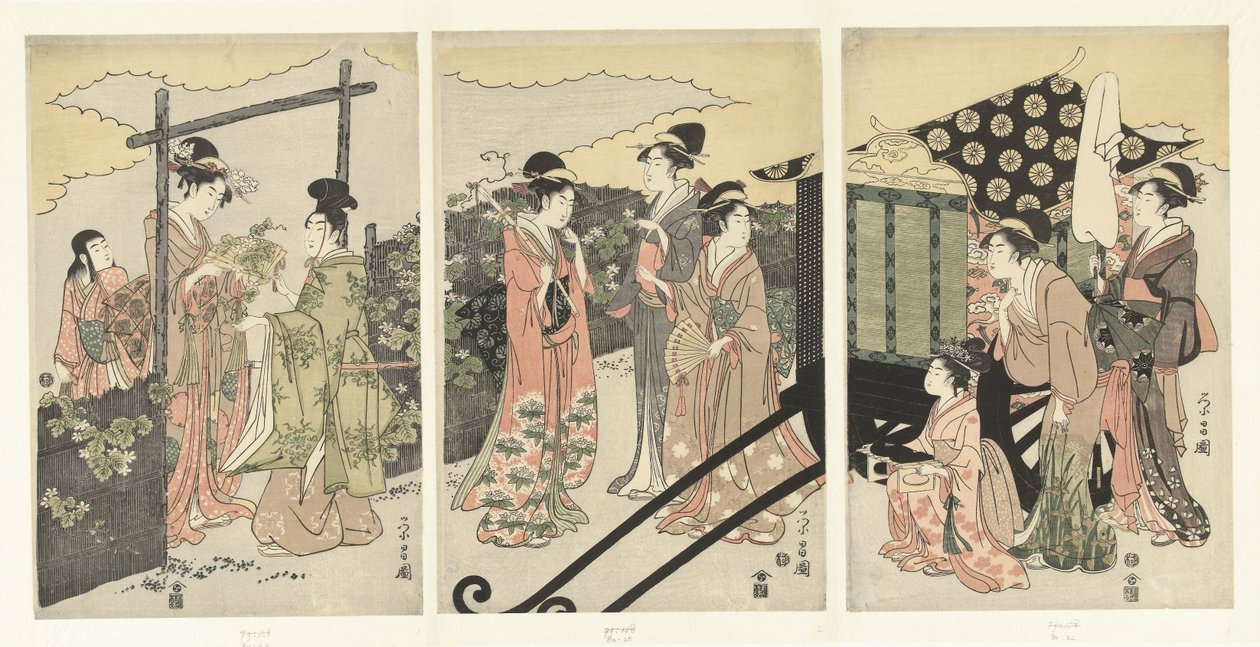Prins Genji en Yugao door Chokosai Eisho