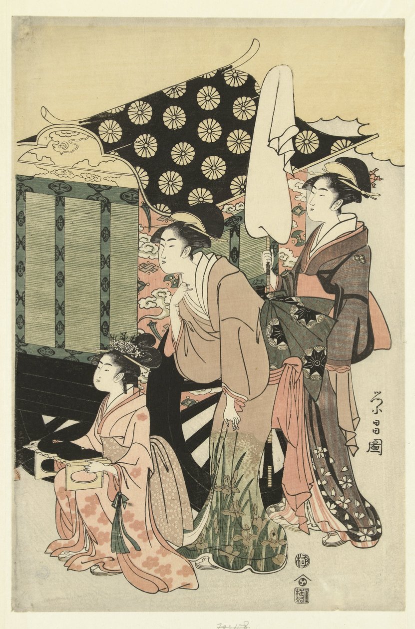 Prins Genji en Yugao door Chokosai Eisho