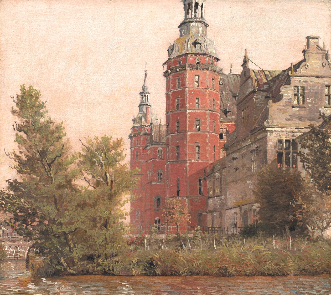Kasteel Frederiksborg gezien vanuit het noordwesten. Studie door Christen Købke