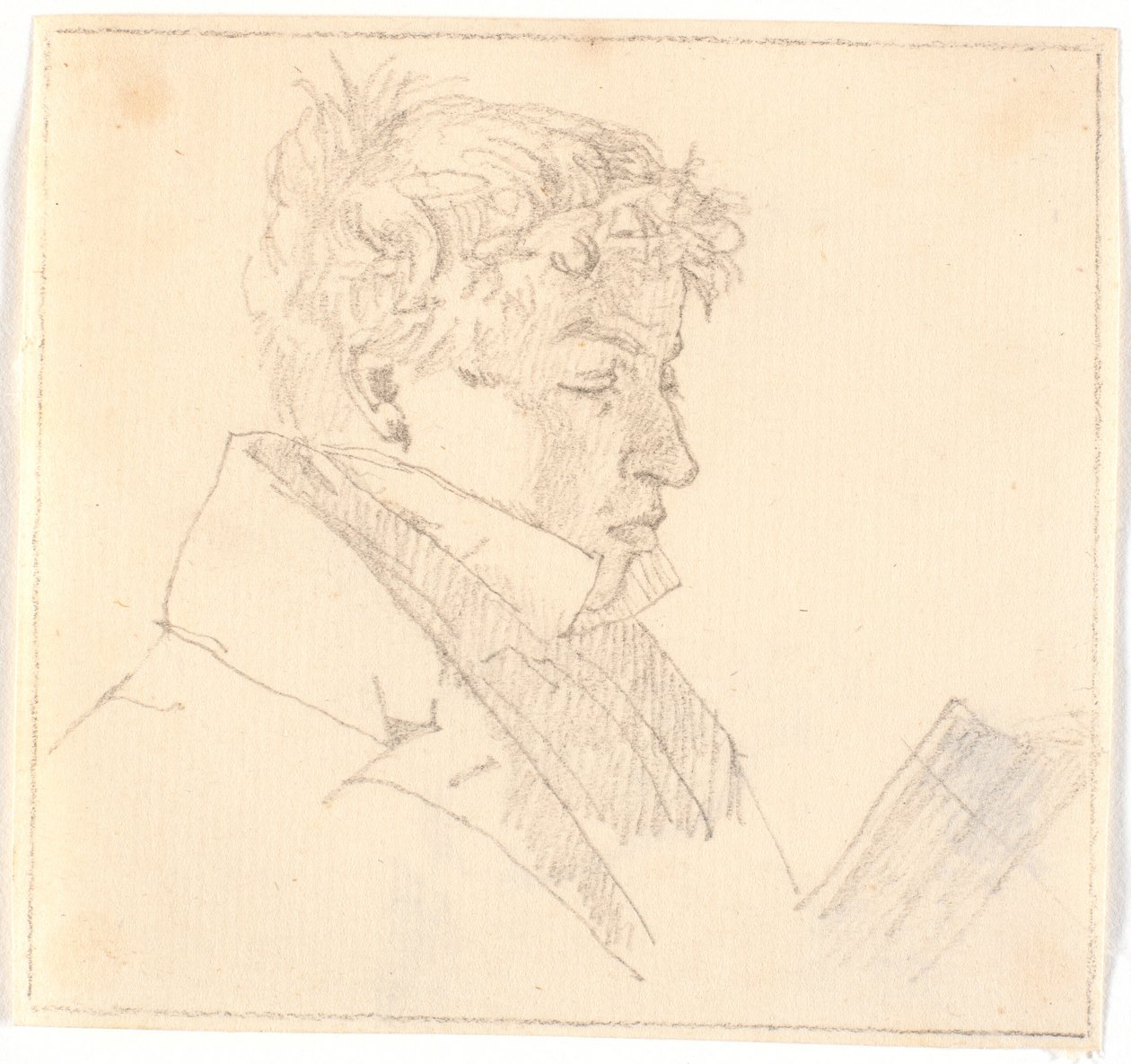 Lezende jonge man, de oudste broer van de kunstenaar, pastoor Carl Adolf Købke (1804-1840)? door Christen Købke