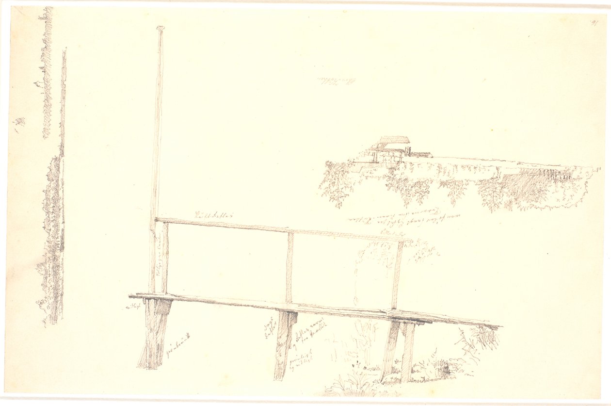 Pier en Detail van Sortedamssøen door Christen Købke