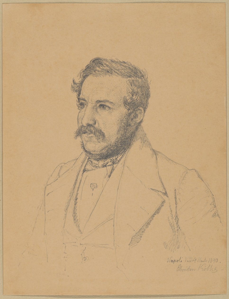 Portret van Christophe Louis Engelhard Dalgas door Christen Købke