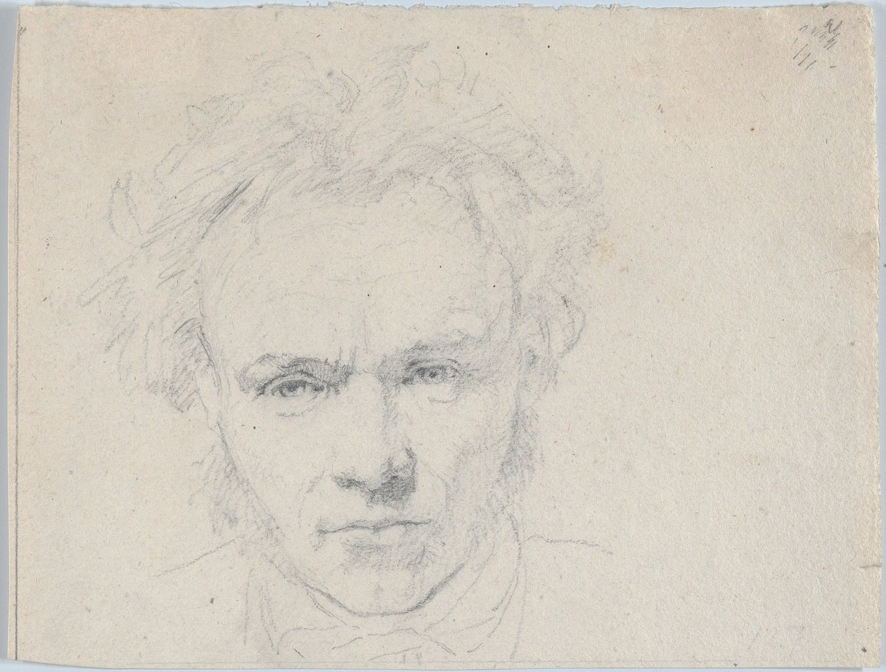 Portret van de beeldhouwer Hermann Ernst Freund door Christen Købke