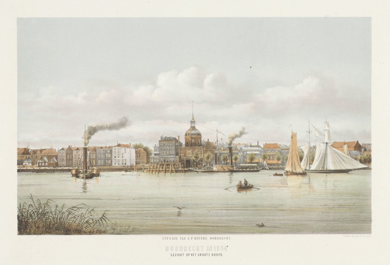 Gezicht op de Groothoofdspoort in Dordrecht door Christiaan Bos