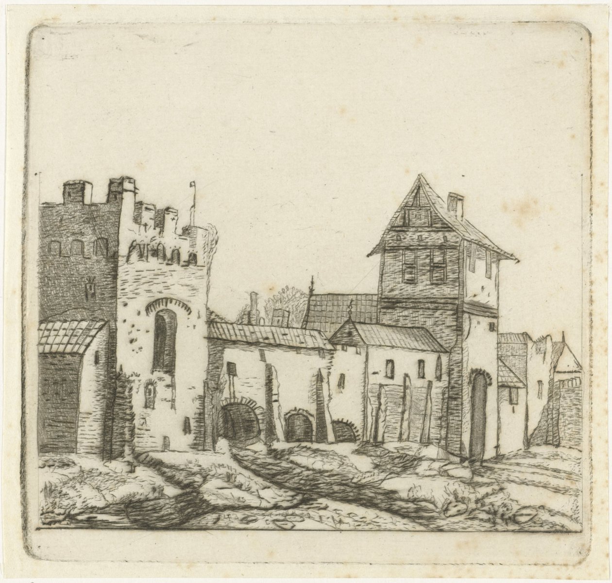 Stadsmuren door Christiaan Friedrich Ruppe