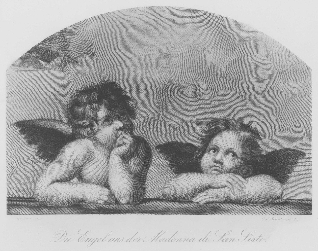 De Engelen uit de Sixtijnse Madonna door Christian Gottfried Schultze