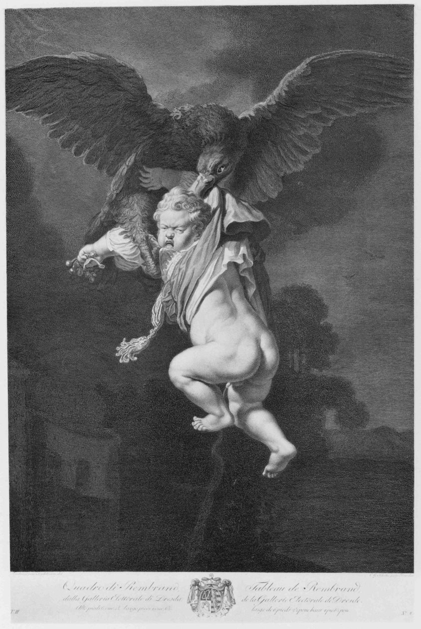Ganymedes in de klauwen van de adelaar door Christian Gottfried Schultze