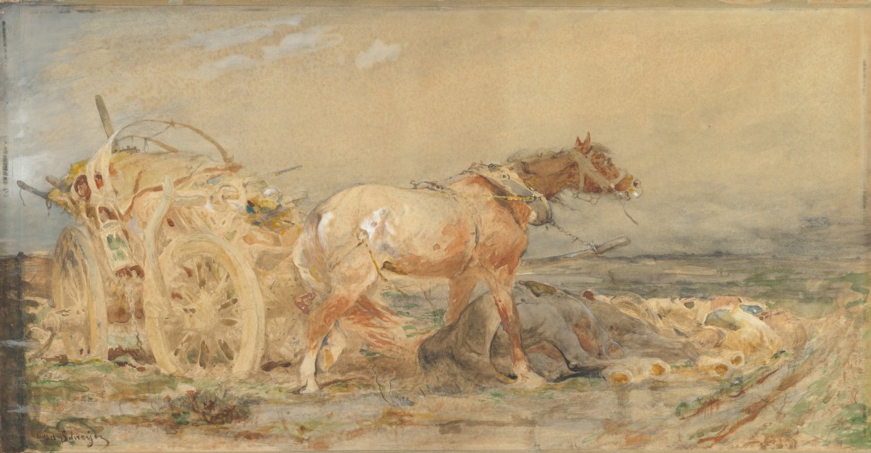 Verlaten: Moerassen van de Donau, voor 1887 door Christian Adolf Schreyer