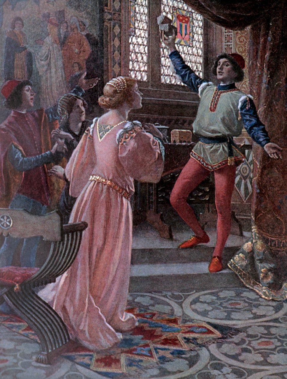 De Koopman van Venetië, ca. 1900 (illustratie) door Christian August Printz