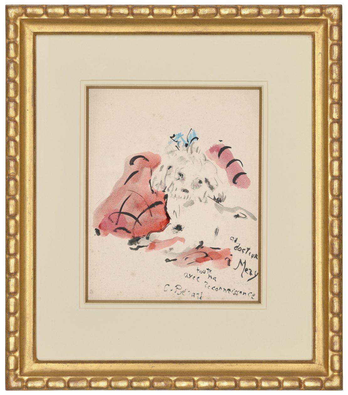 Petit chien (recto) (oliepastel, aquarel en penseel en inkt op papier) door Christian Bérard