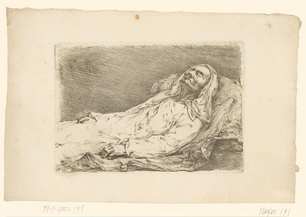 Portret van Christian Bernhard Rode op zijn sterfbed door Christian Bernhard Rode