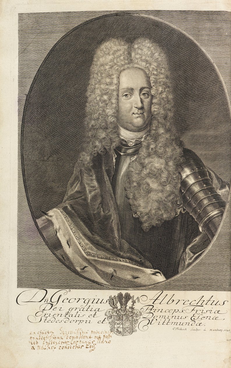 Portret van prins George Albert van Oost-Friesland 1690-1734, 1720 door Christian Fritzsch