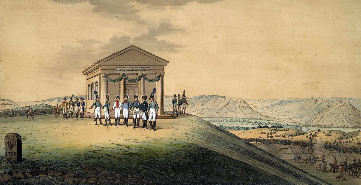Het bezoek van Napoleon en Alexander I aan het slagveld van Jena door Christian Gottfried Geissler