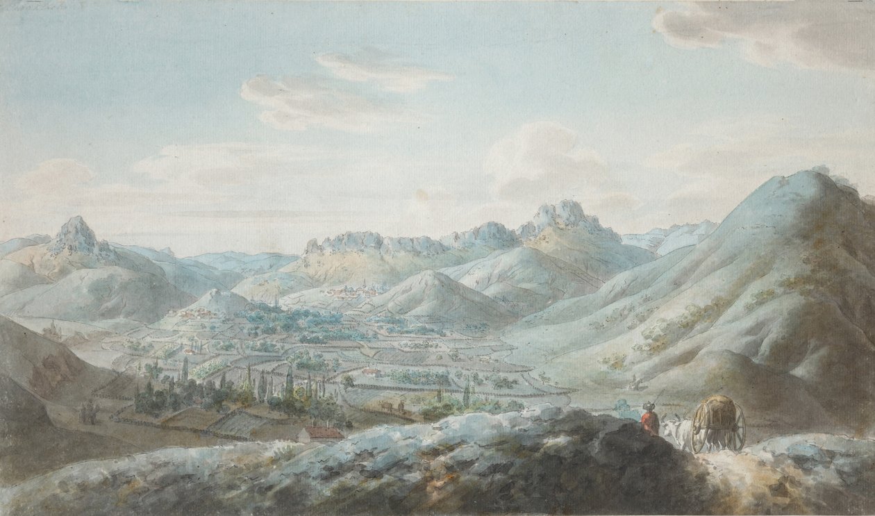 Uitzicht op de Taraktash-bergketen in de Krimbergen, 1810s door Christian Gottfried Heinrich Geissler