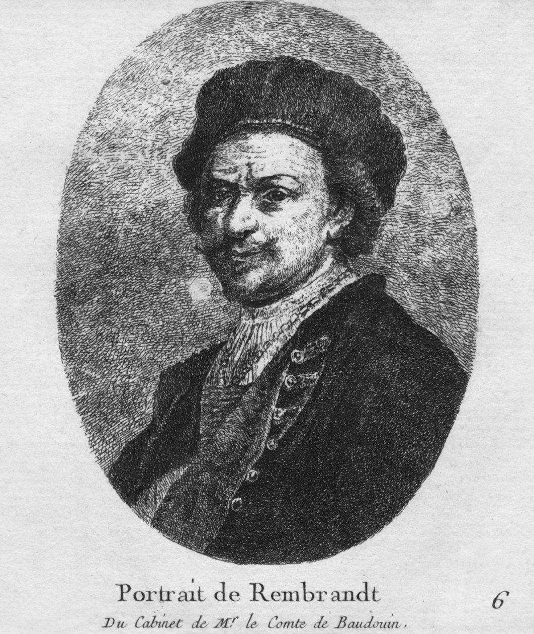 Portret van Rembrandt - Uit de Collectie van de Graaf van Baudouin, ca. 1770 door Christian Gottfried Schultze