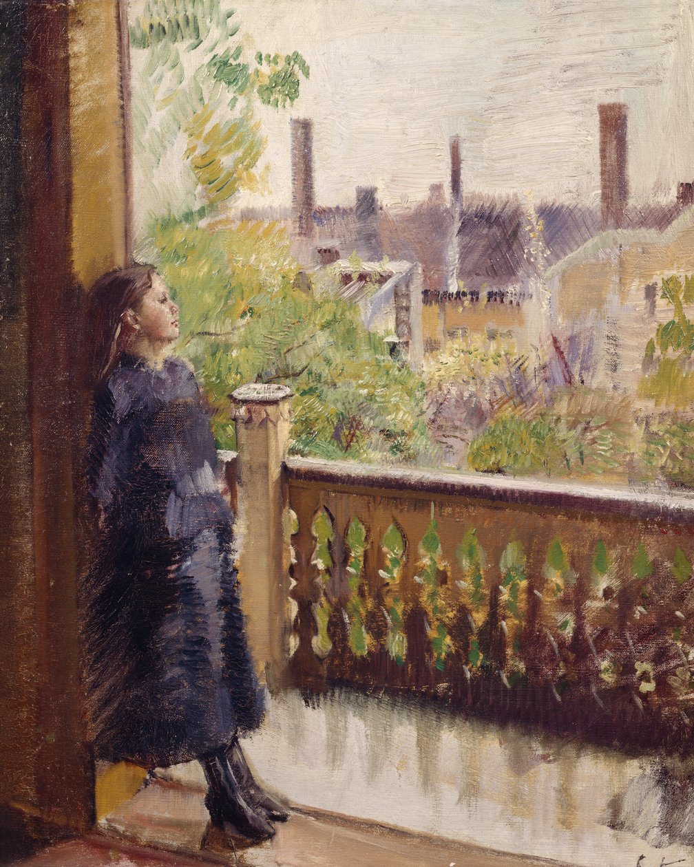 Het balkon in Grønnegate door Christian Krohg