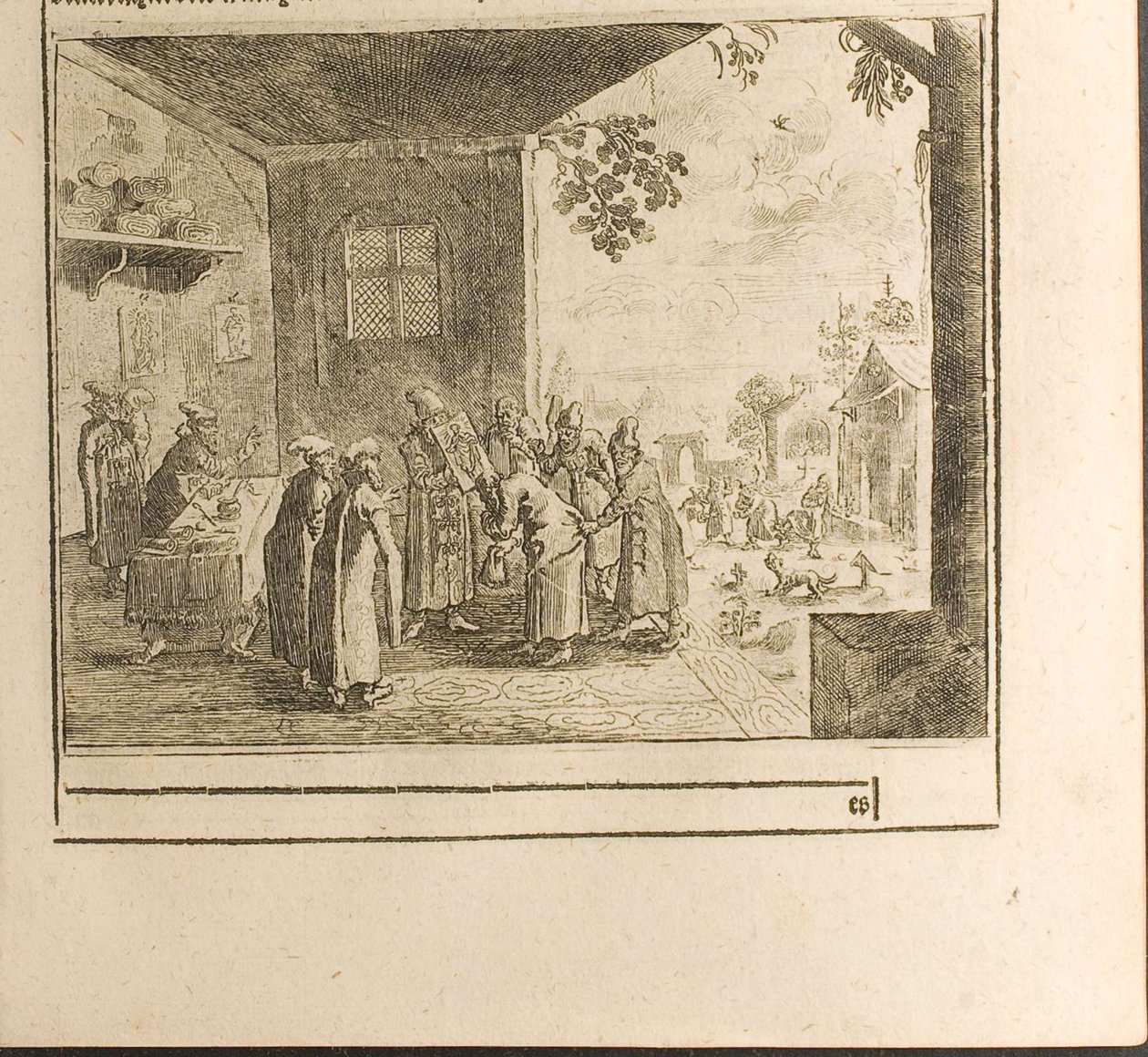 Illustratie van de eedceremonie van het hof uit Reizen naar de grote hertog van Muscovy en de koning van Perzië door Christian Lorenzen Rothgiesser
