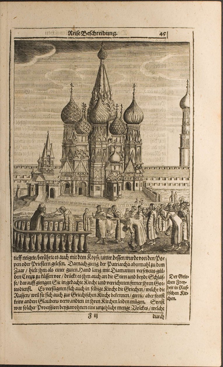 Moskou Illustratie uit Reizen naar de Grote Hertog van Muscovy en de Koning van Perzië door Adam Olea door Christian Lorenzen Rothgiesser