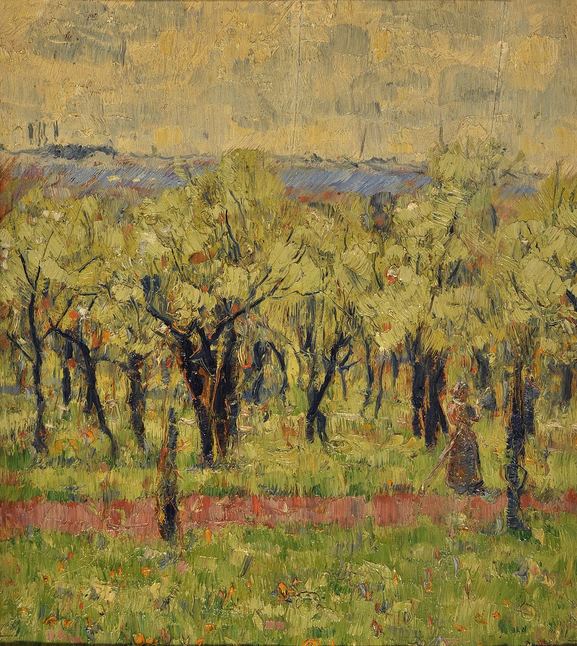 Bloeiende fruitboomgaard door Christian Rohlfs