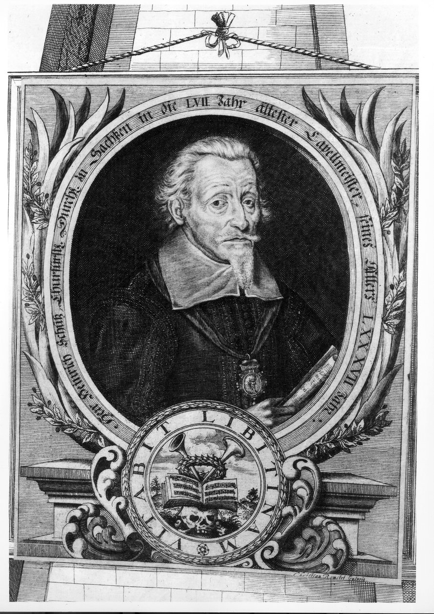 Portret van Heinrich Schutz (1585-1672) door Christian Romstedt or Romstet