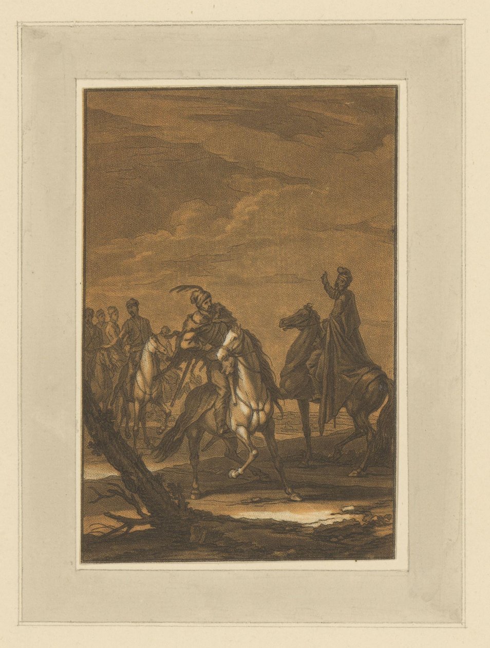 Ontmoeting van ruiters (Ruiters, paarden en veldslagen) door Christian Rugendas