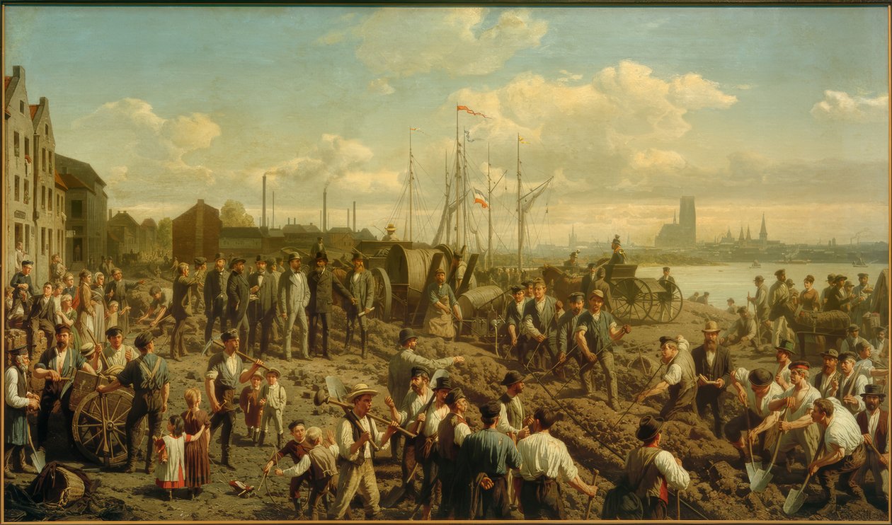 Legging van een telegraafkabel 1878 door Christian Sell