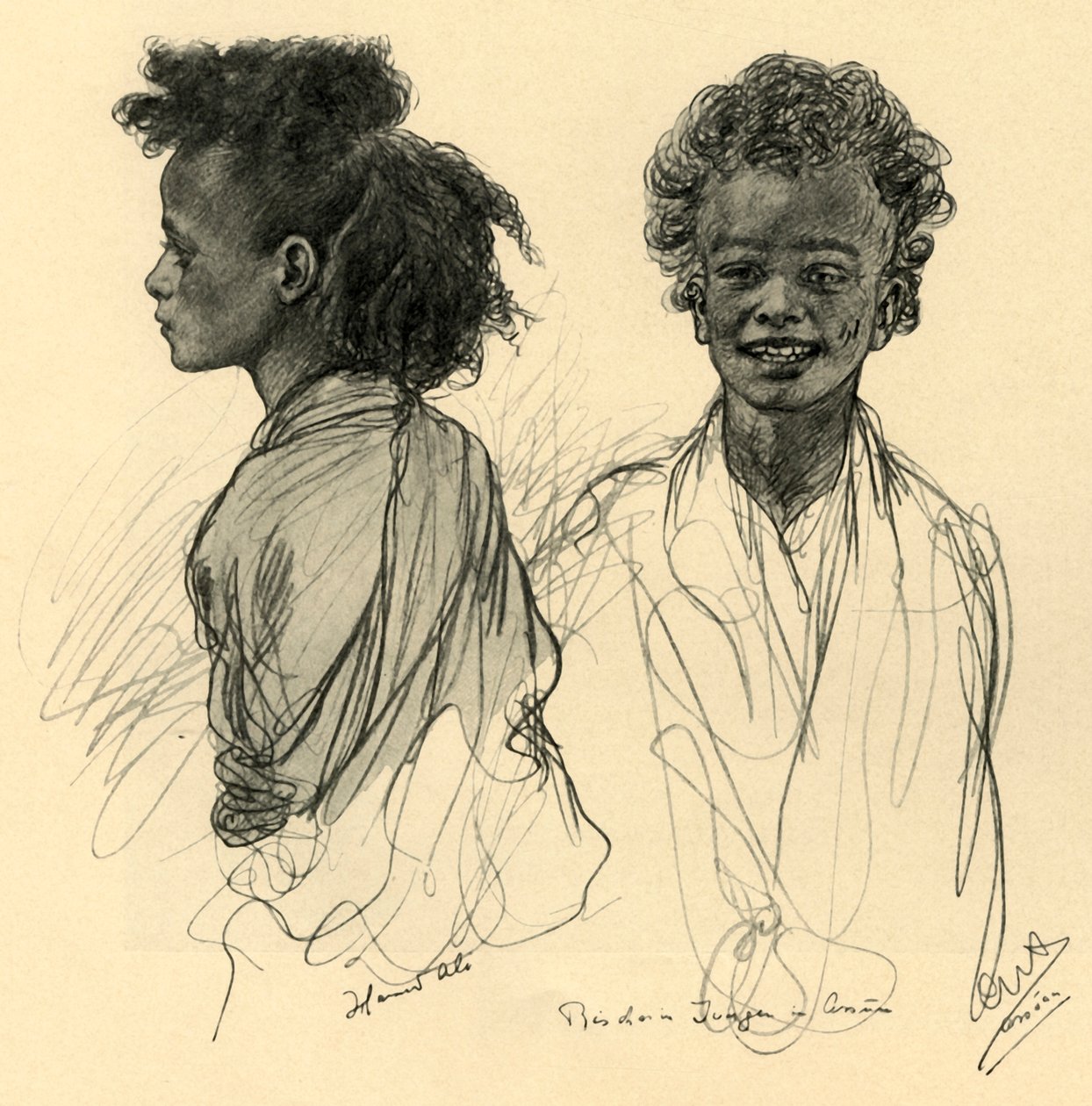 Bedoeïenenjongens in Aswan door Christian Wilhelm Allers
