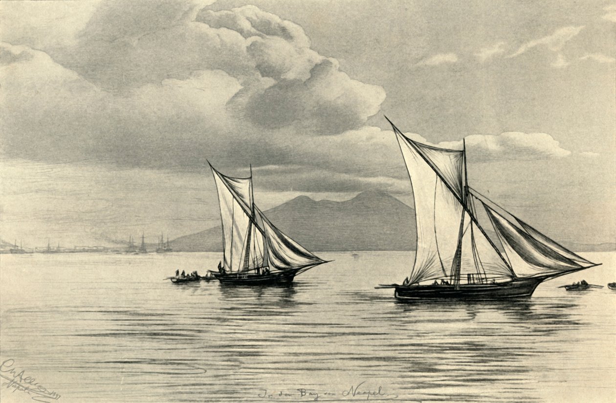 In de Baai van Napels, 1898 door Christian Wilhelm Allers