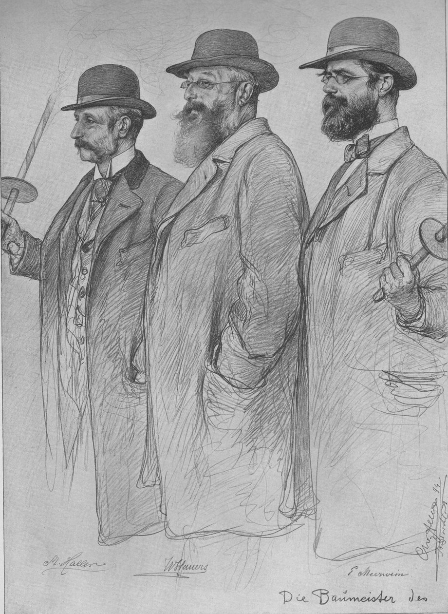 Martin Haller, Wilhelm Hauers, Wilhelm Emil Meerwein door Christian Wilhelm Allers