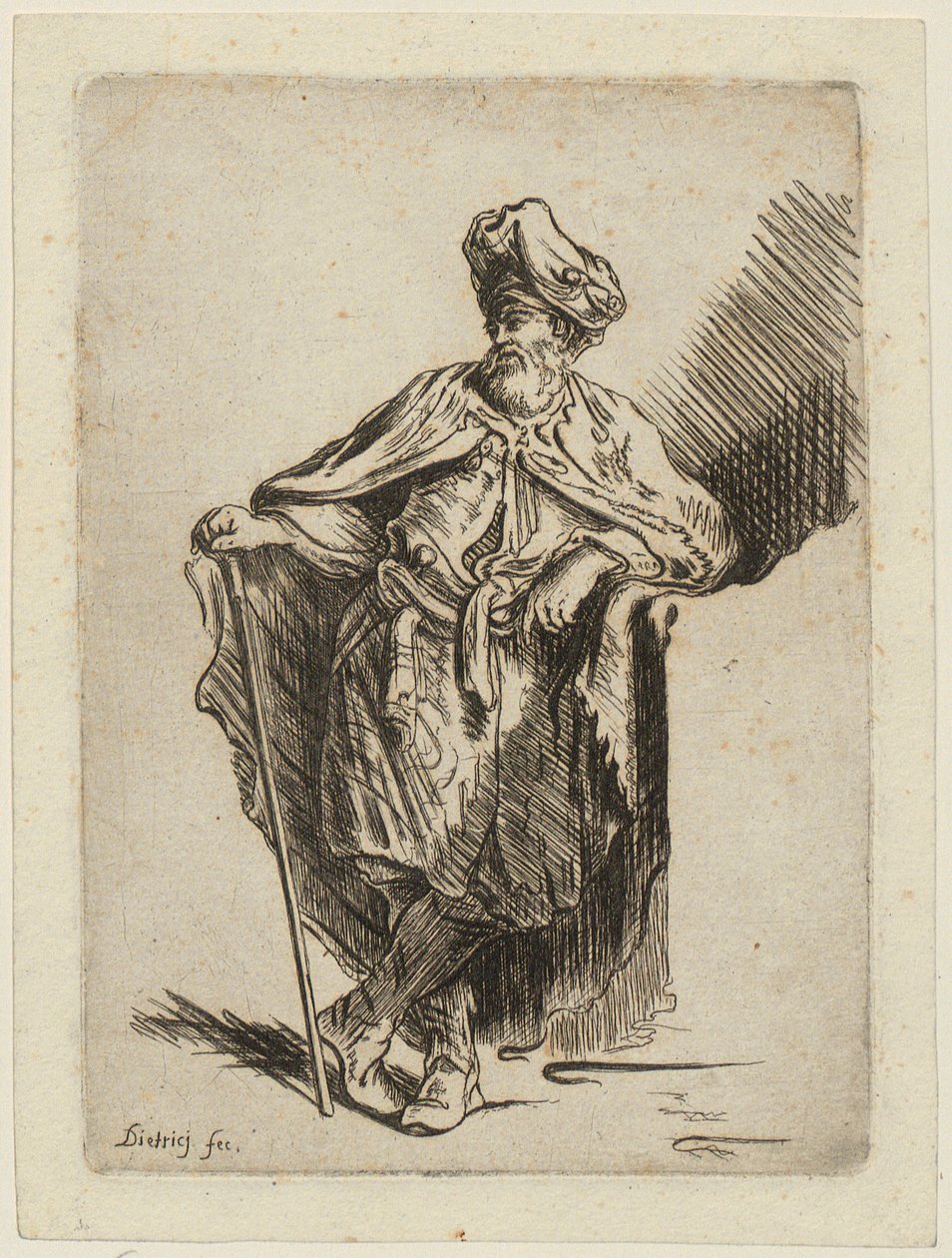 Staande oosterse vrouw door Christian Wilhelm Ernst Dietrich