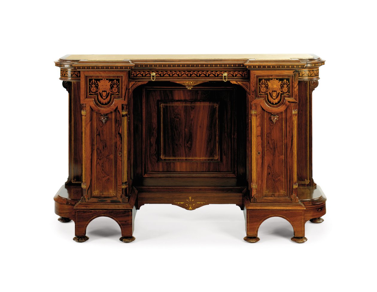 Renaissance revival marqueterie dressoir door Christian and Gustave Herter