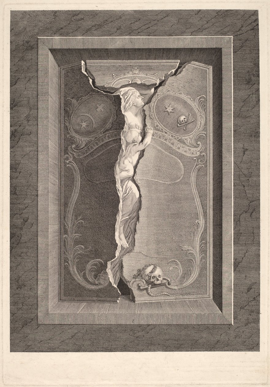 Het graf van Madame Langhans door Christian von Mechel and Bartholomäus Hübner, after Johannes August Nahl, the Younger