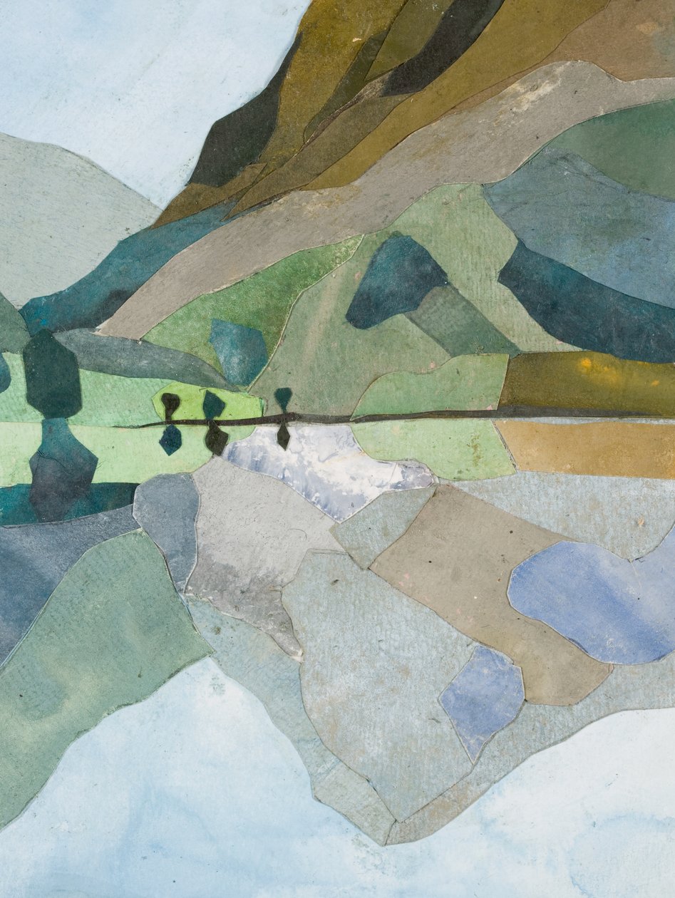 Buttermere Reflection, 2015 (aquarel geschilderd papier collage) door Christine McKechnie