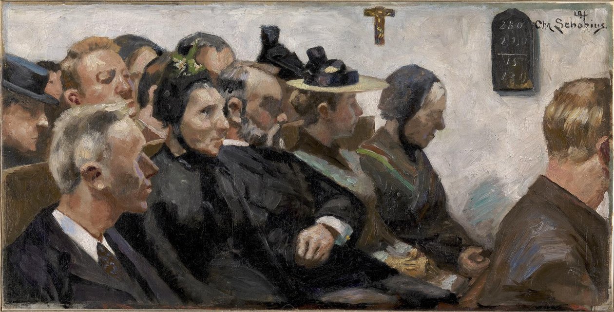 Toehoorders in een Dorpskerk door Christjern Schobius