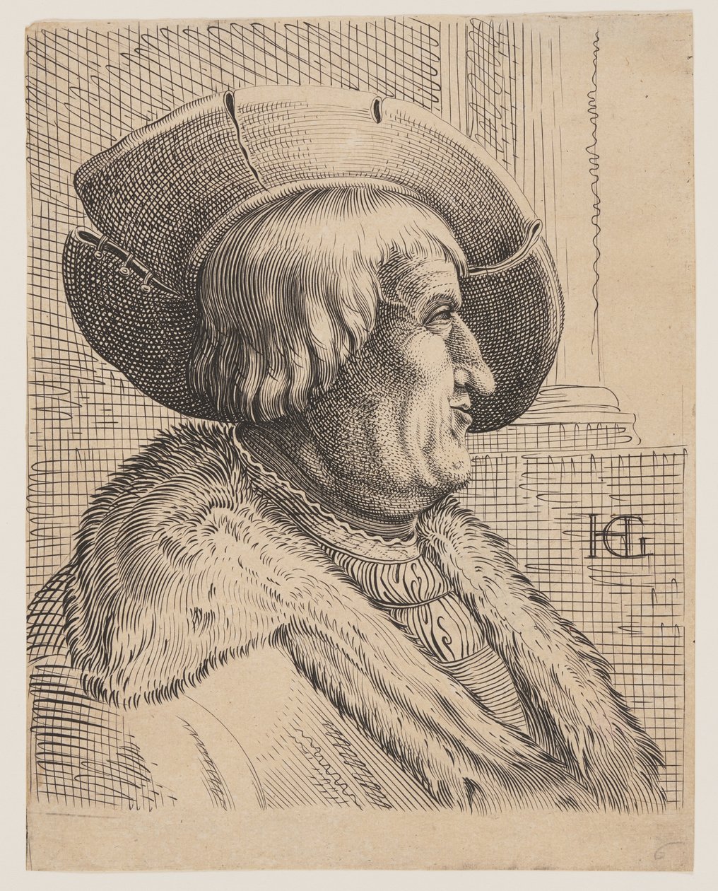 Fantasieportret van een oude man in profiel door Christoffel van Sichem I