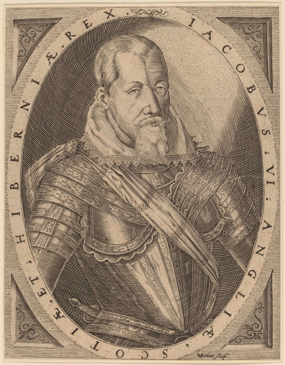 Jacob I, Koning van Groot-Brittannië door Christoffel van Sichem I