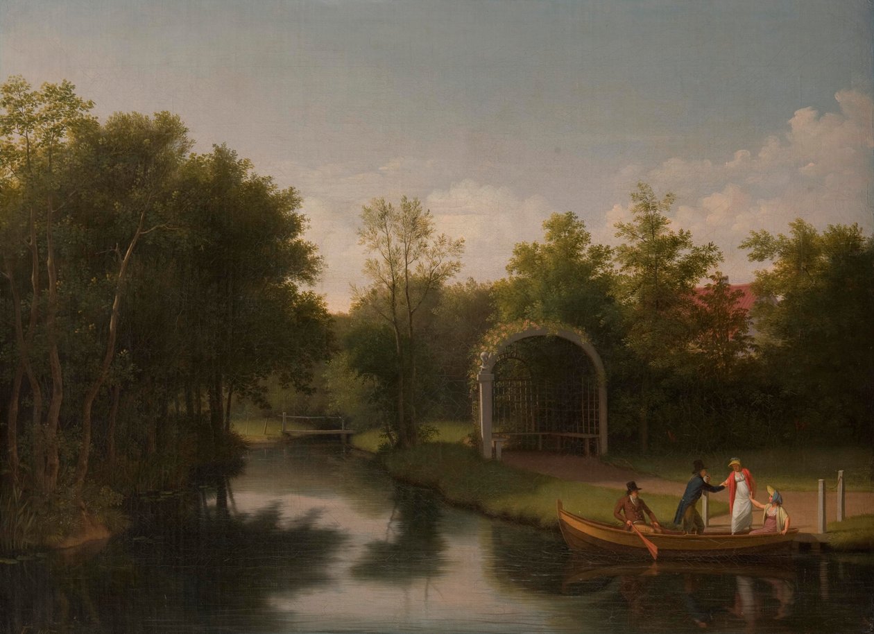 Prieel in het park van het landhuis Sanderumgård door Christoffer Wilhelm Eckersberg