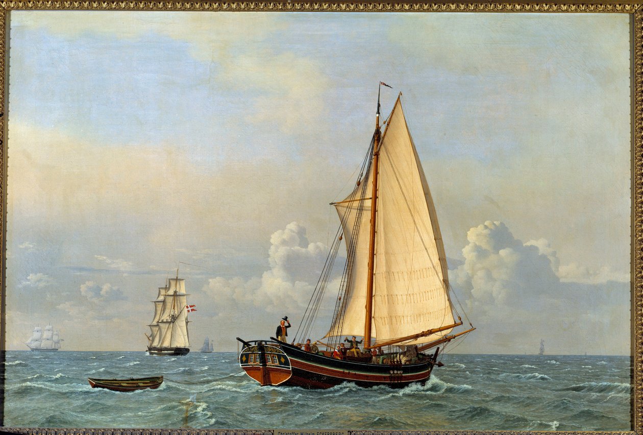 Een voormalig Deens lijnschip in 1831 door Christoffer Wilhelm Eckersberg