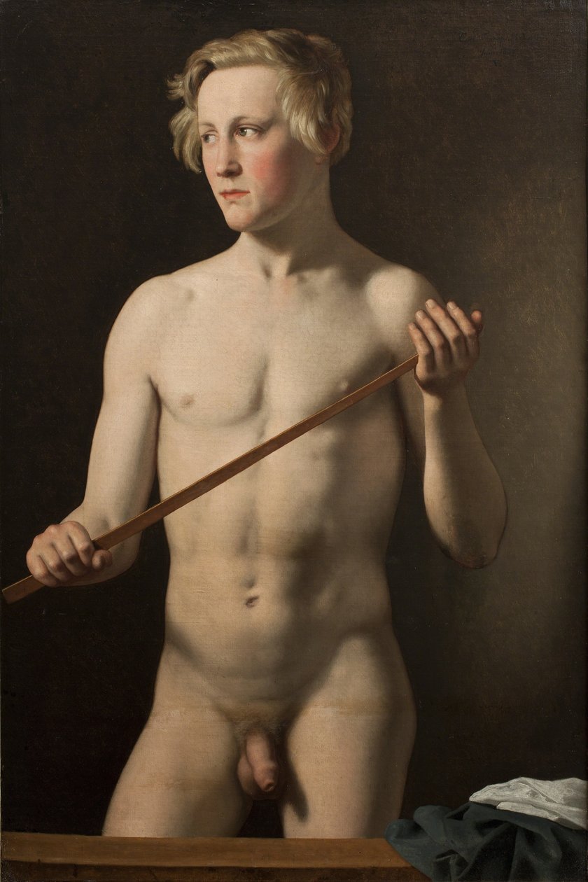 Staand mannelijk model Carl Frørup door Christoffer Wilhelm Eckersberg