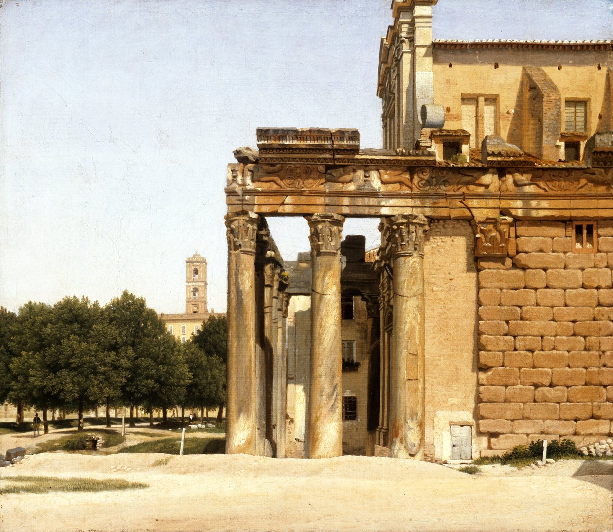 Uitzicht op de Via Sacra, Rome, 1814 door Christoffer Wilhelm Eckersberg