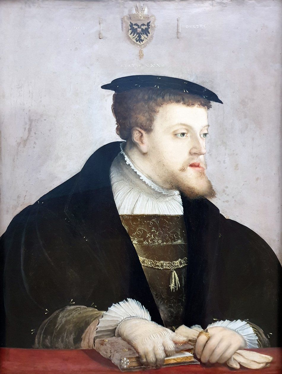 Duits: Kaiser Karl V. (1500-1558) Keizer Karl V. door Christoph Amberger
