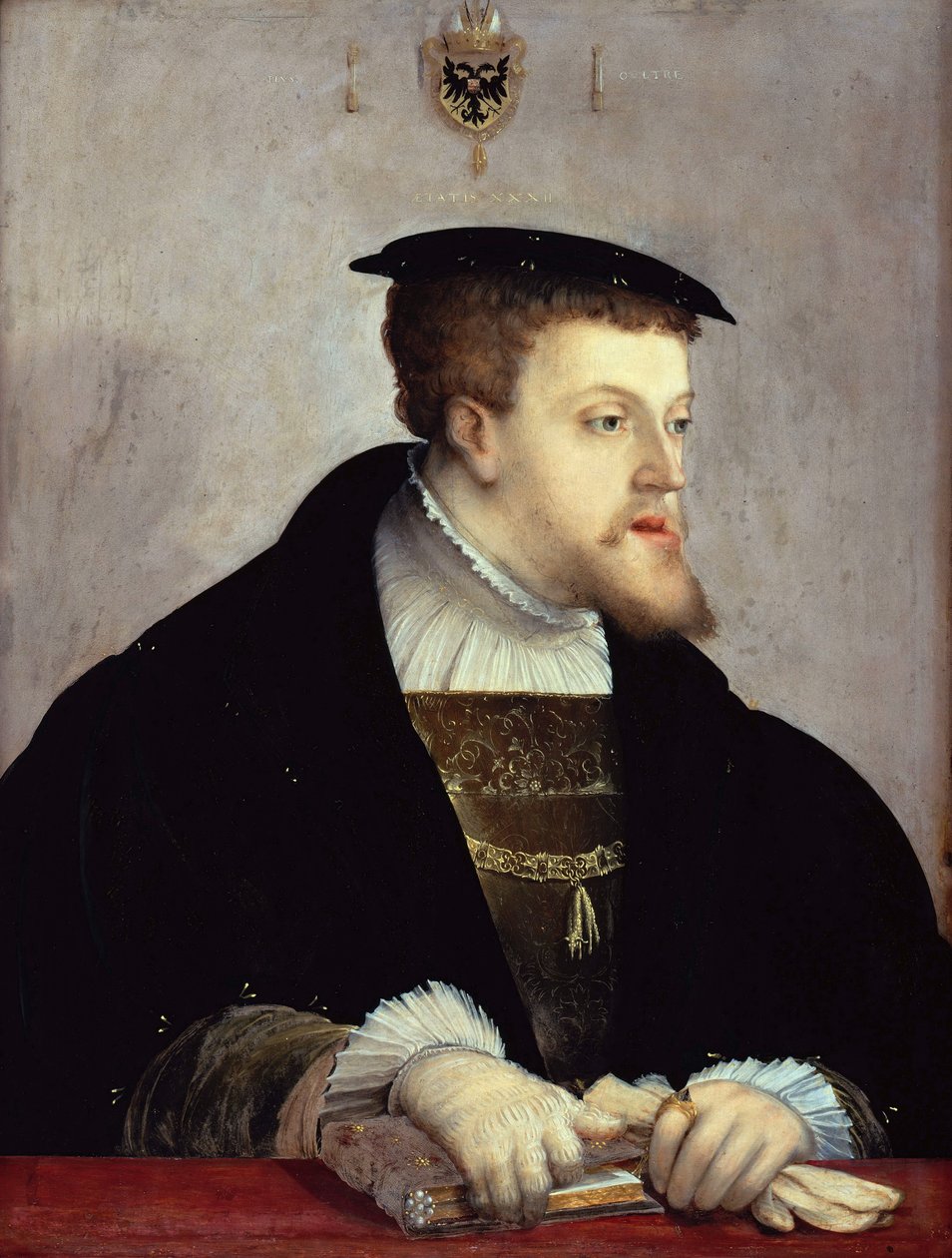 Portret van Keizer Karel V 1500-1558, ca. 1532 door Christoph Amberger