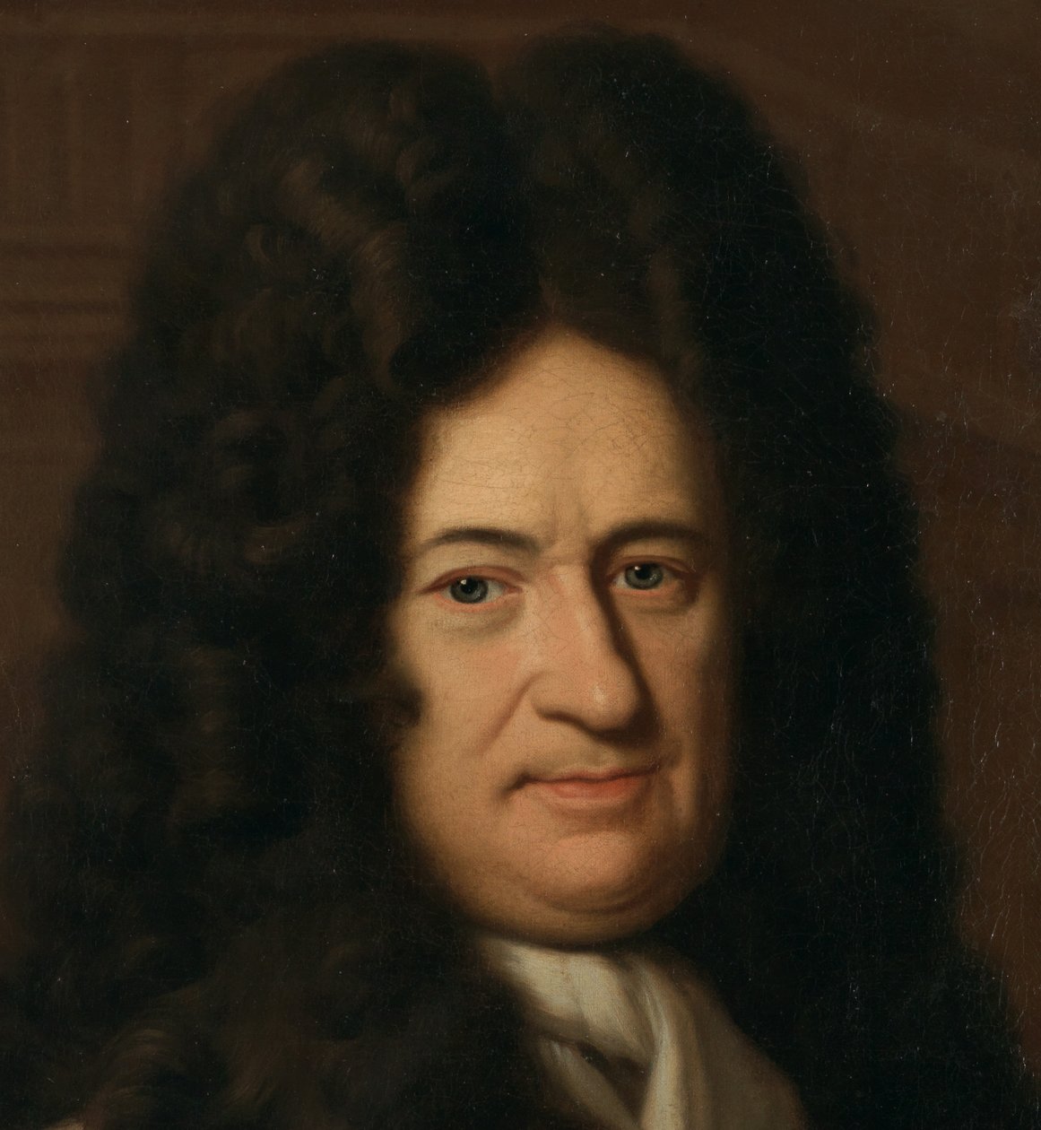 Duits: Portret van de filosoof Gottfried Wilhelm Freiherr von Leibniz Portret van Gottfried Leibniz (1646-1716), Duits filosoof door Christoph Bernhard Francke